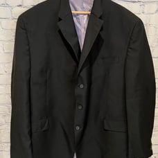 Sean John Fine Tailored Black Mens Sport Coat Suit Blazer Jacket 52 Long