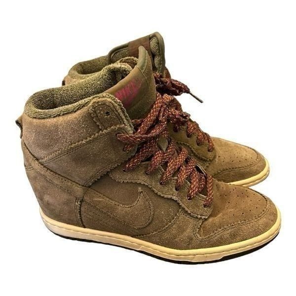 NIKE 2012 DUNK SKY HI MEDIUM OLIVE HIDDEN WEDGE size 7 FORCE AIR PRESTO RIF