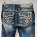 NWT Rock Revival Alexia thick stitch denim Crop capri capris jeans women's 23.