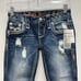 NWT Rock Revival Alexia thick stitch denim Crop capri capris jeans women's 23.