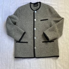 Giessmen Austria Grey Wool Jacket With Black Trim.