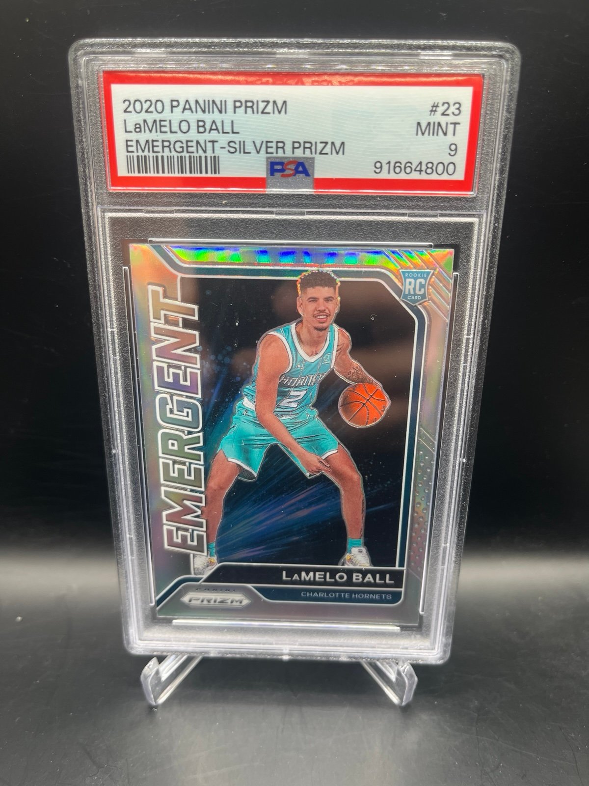 2020-21 Prizm Lamelo Ball Emergent Silver RC PSA 9