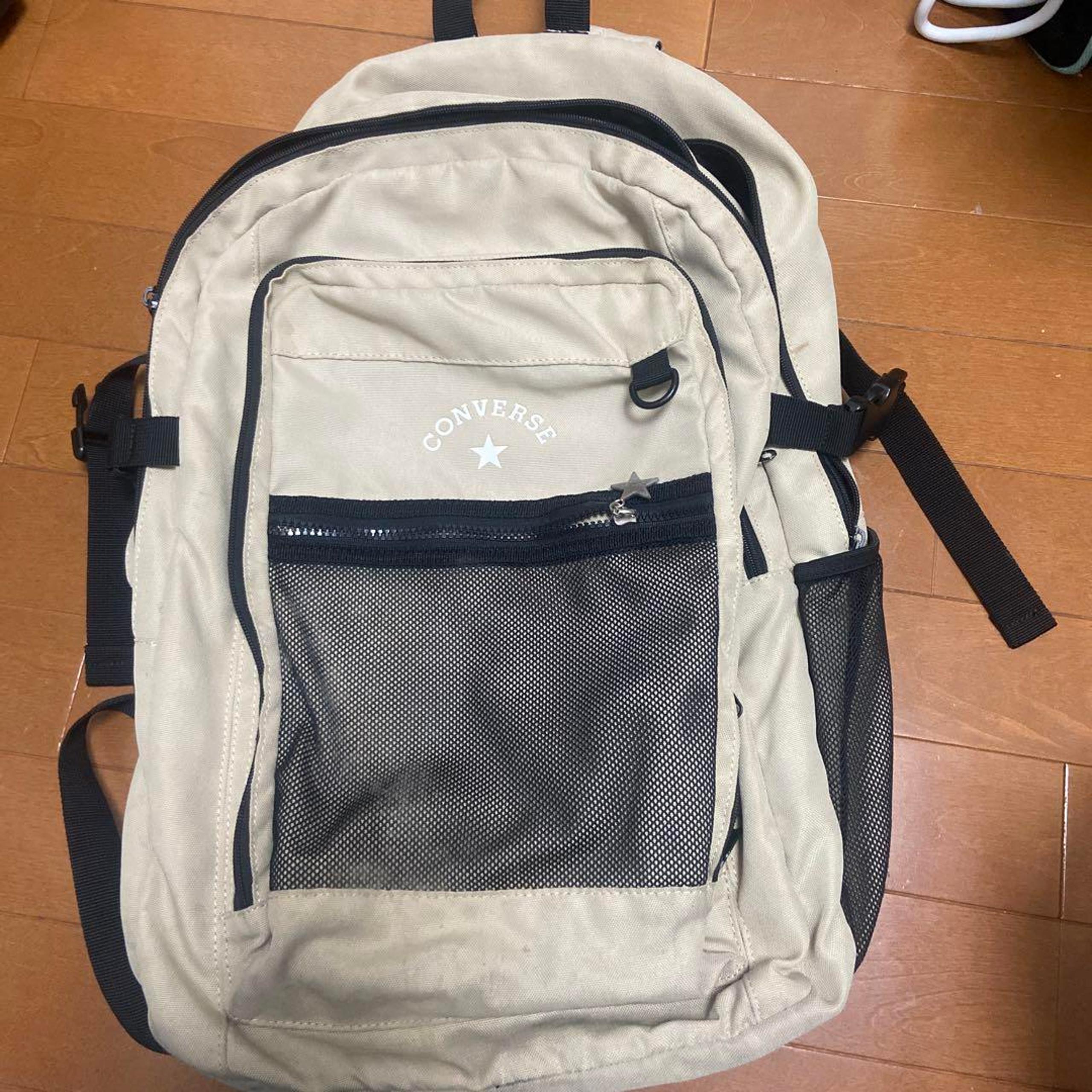 CONVERSE Beige Backpack with Mesh Pocket