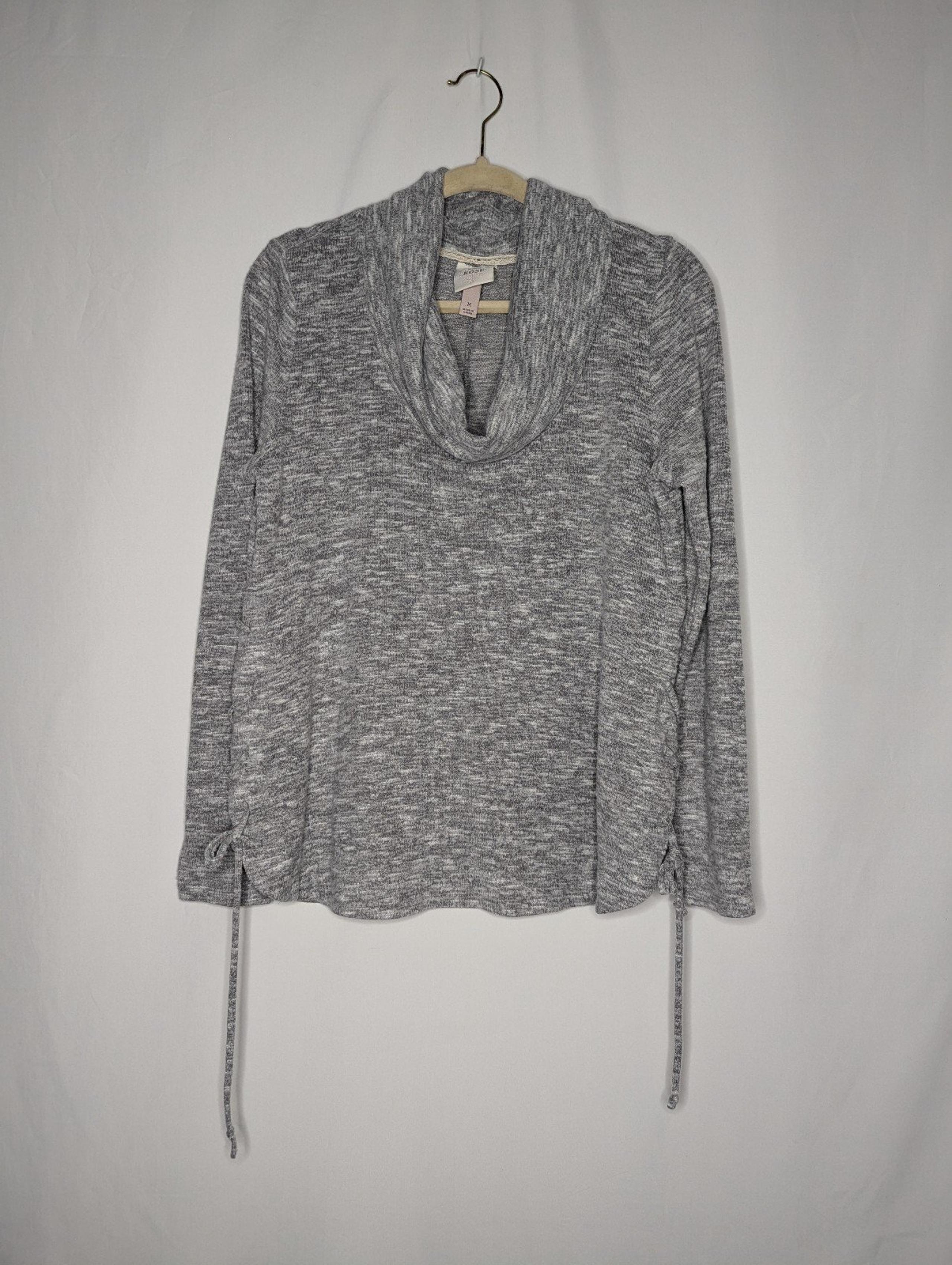 Knox Rose Women's Gray Cowl Neck Tie Side Sweater Size M