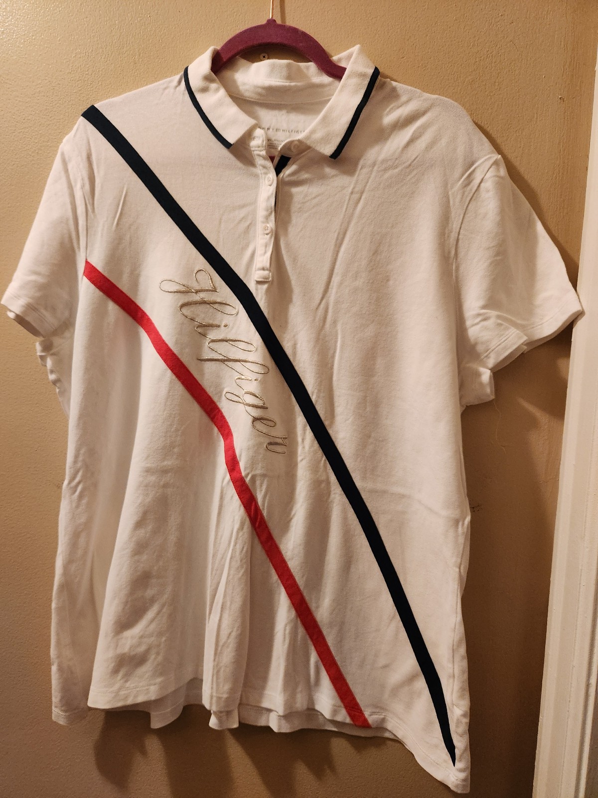 Tommy Hilfiger Ladies Frances 3-Button Pique Shirt 2XL
