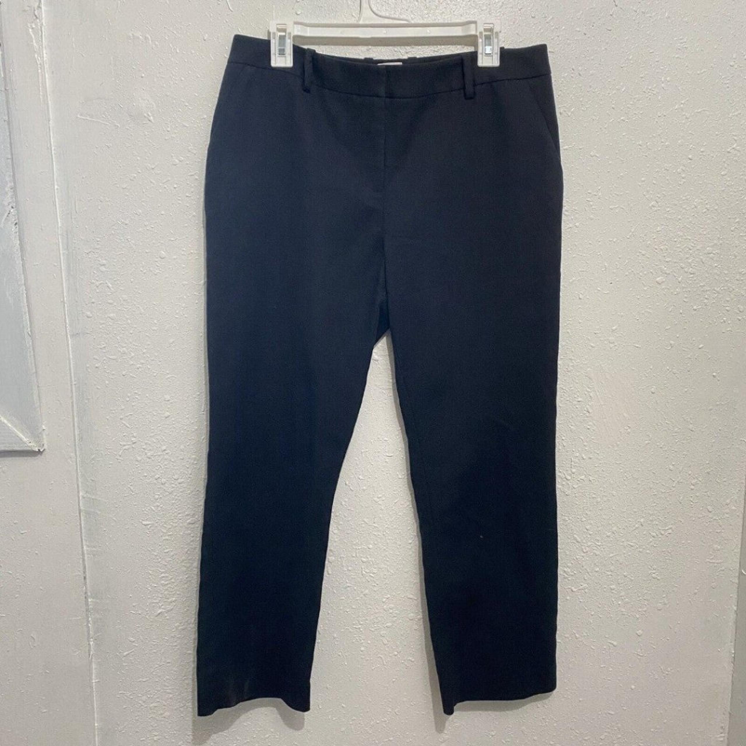 CAbi #5078 Womens Go To Trouser Pants Size 8 Navy Blue Cropped Pockets Trouser