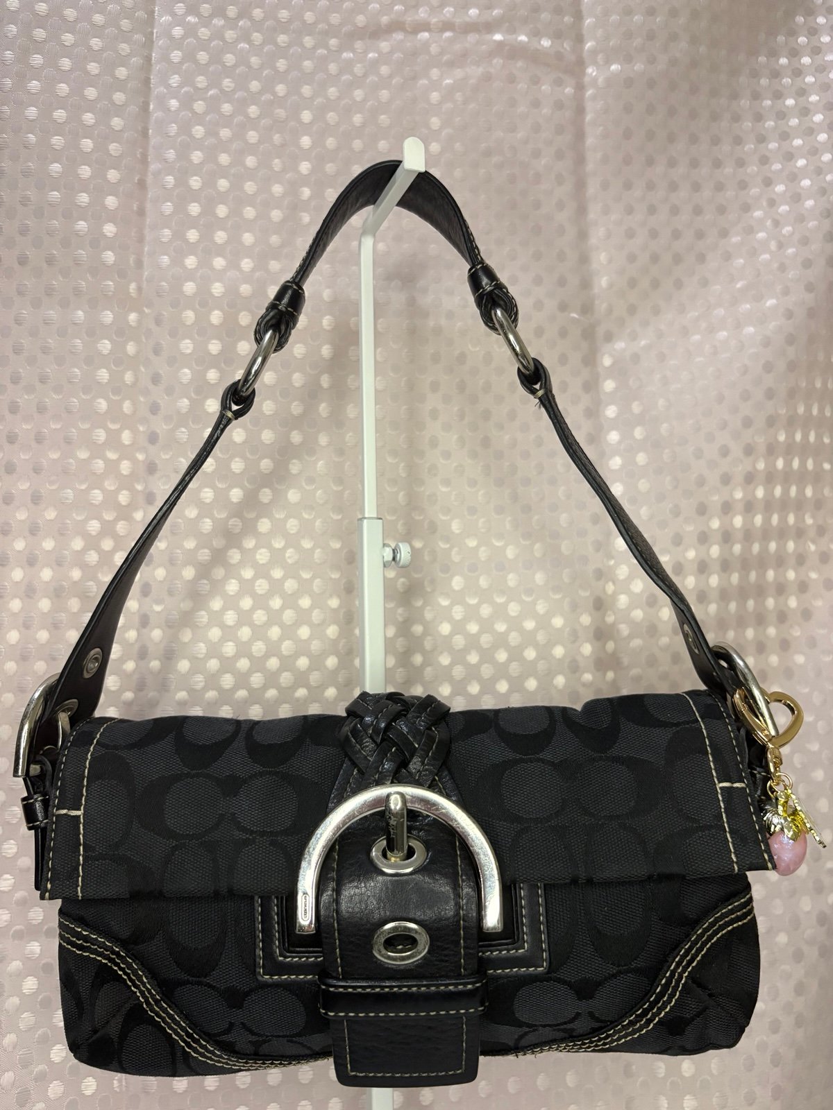 Y2K Vintage Black Buckle Coach Shoulder Purse