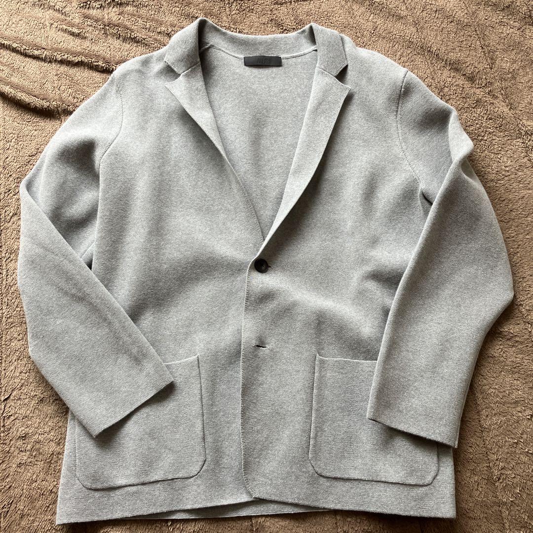 Unused Uniqlo L Milano Rib Jacket Light Gray Sweat