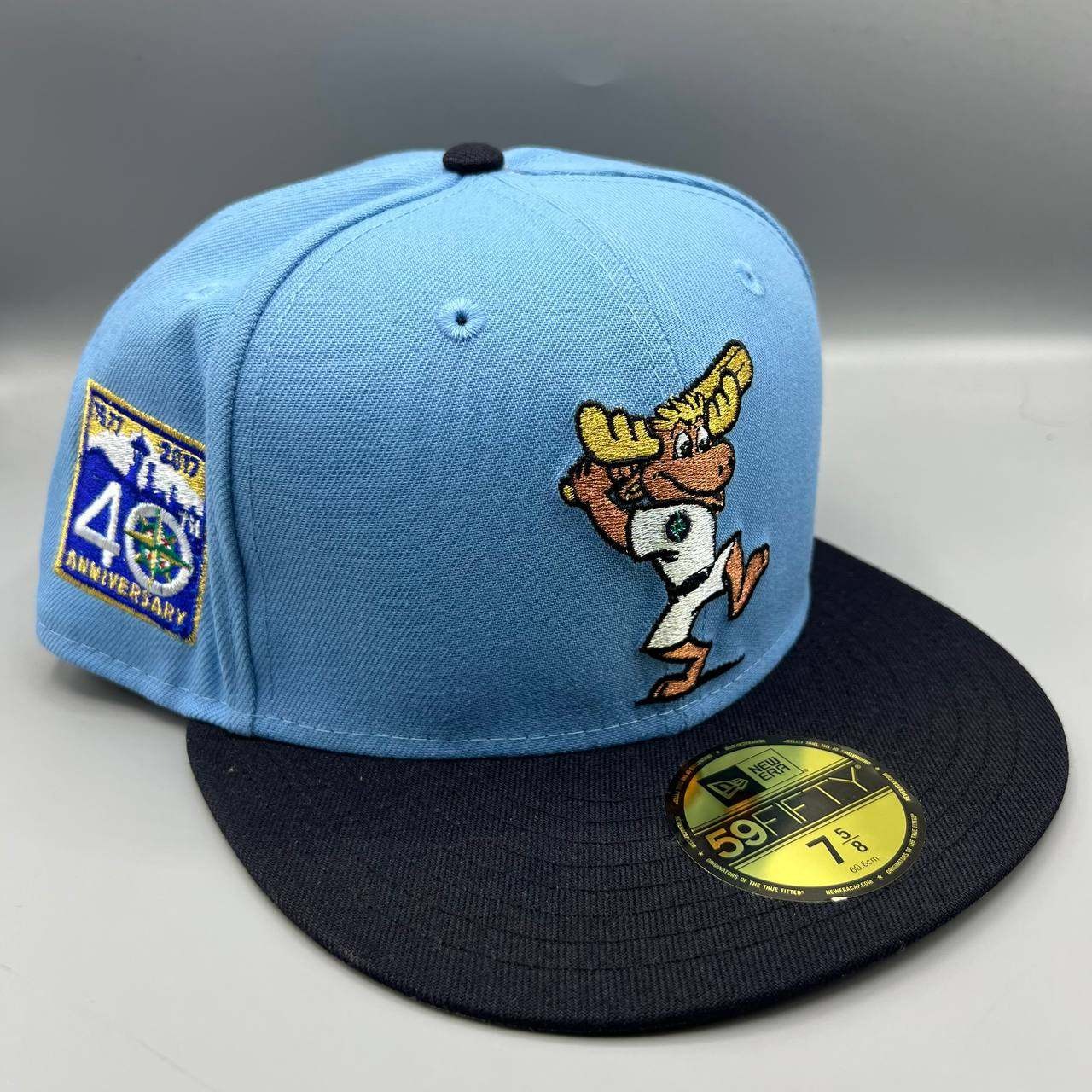 Seattle Mariners Hat Men 7 5/8 Blue Black 59Fifty New Era MLB Snap Back Cap