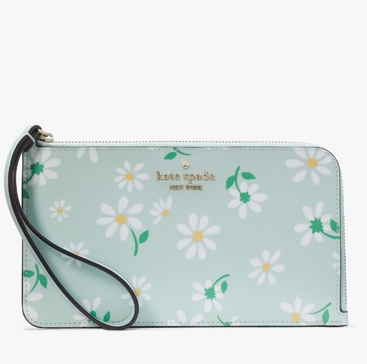 Kate Spade Lucy Day Tripper Medium L-Zip Wristlet, Crystal Blue Multi