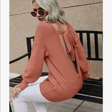 Backless Oversized Sweater
