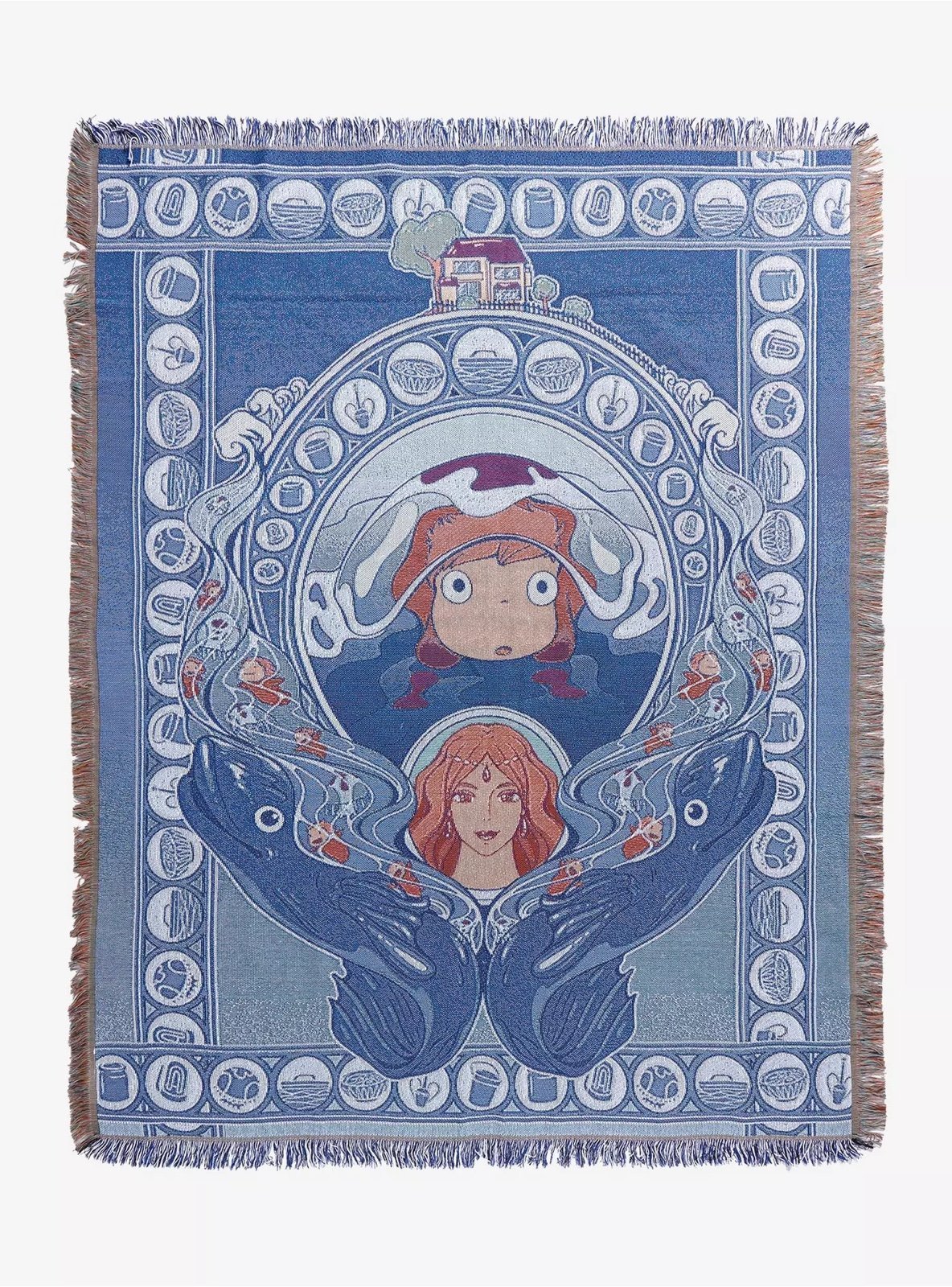 Ponyo studio ghibli tapestry throw blanket