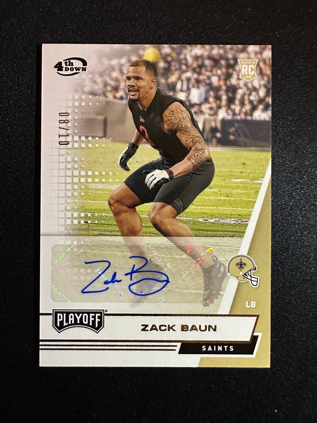 2020 Panini Playoff Zack Baun 1st Down /10 Auto Rookie RC Philadelphia Eagles