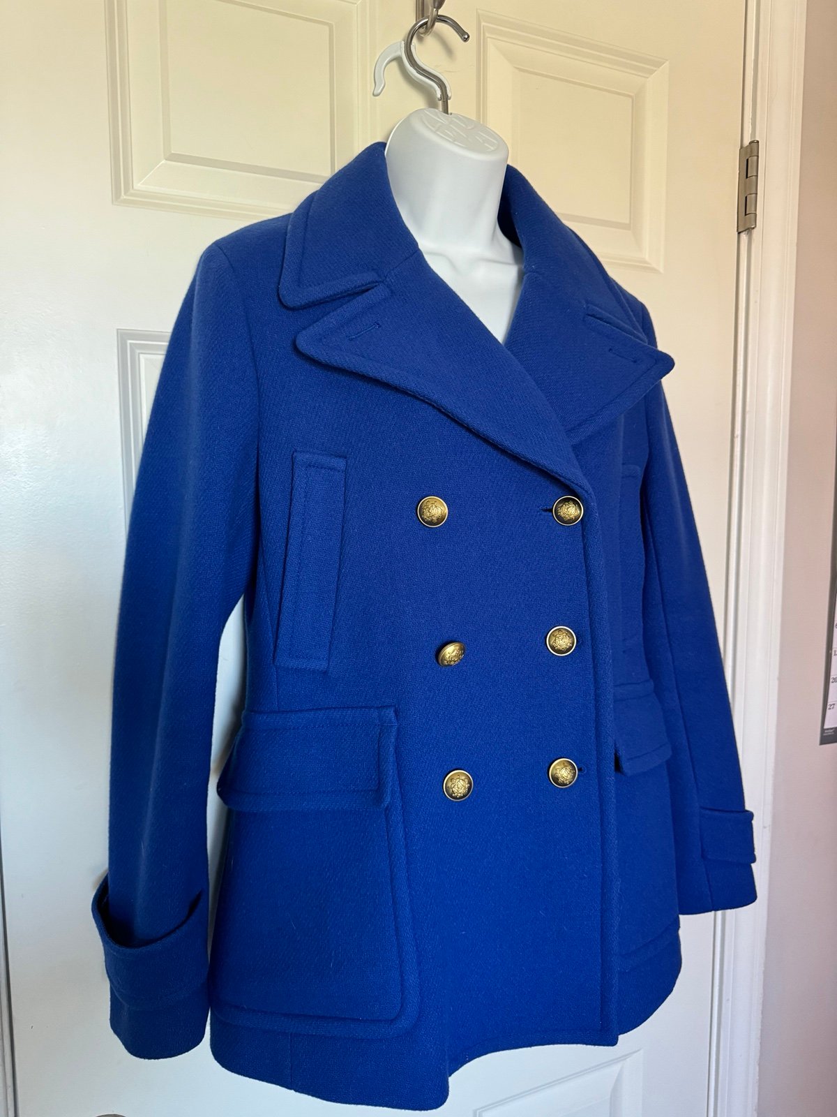 J.Crew stadium-cloth Majesty Peacoat - Deep Pacific Color - Size 10
