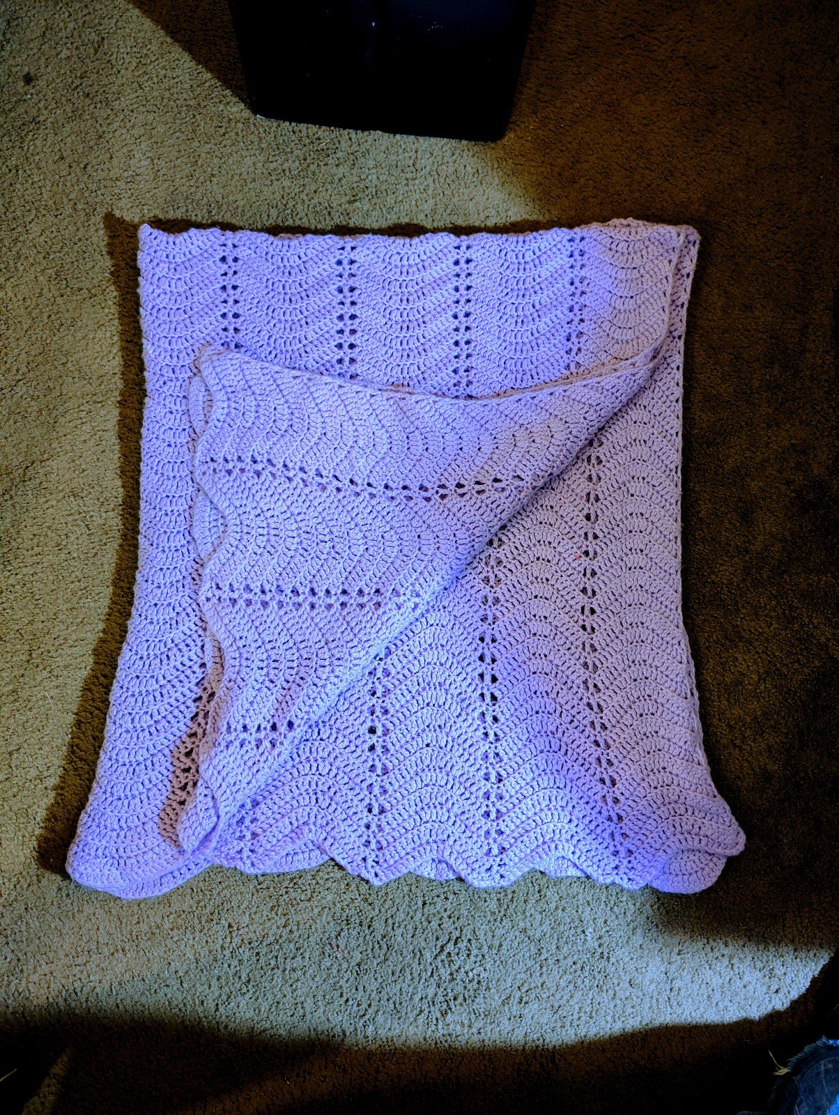 Lavender Afghan 70x120in