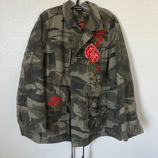 Torrid Camo Embroidered Flower Jacket/Utility ~3X