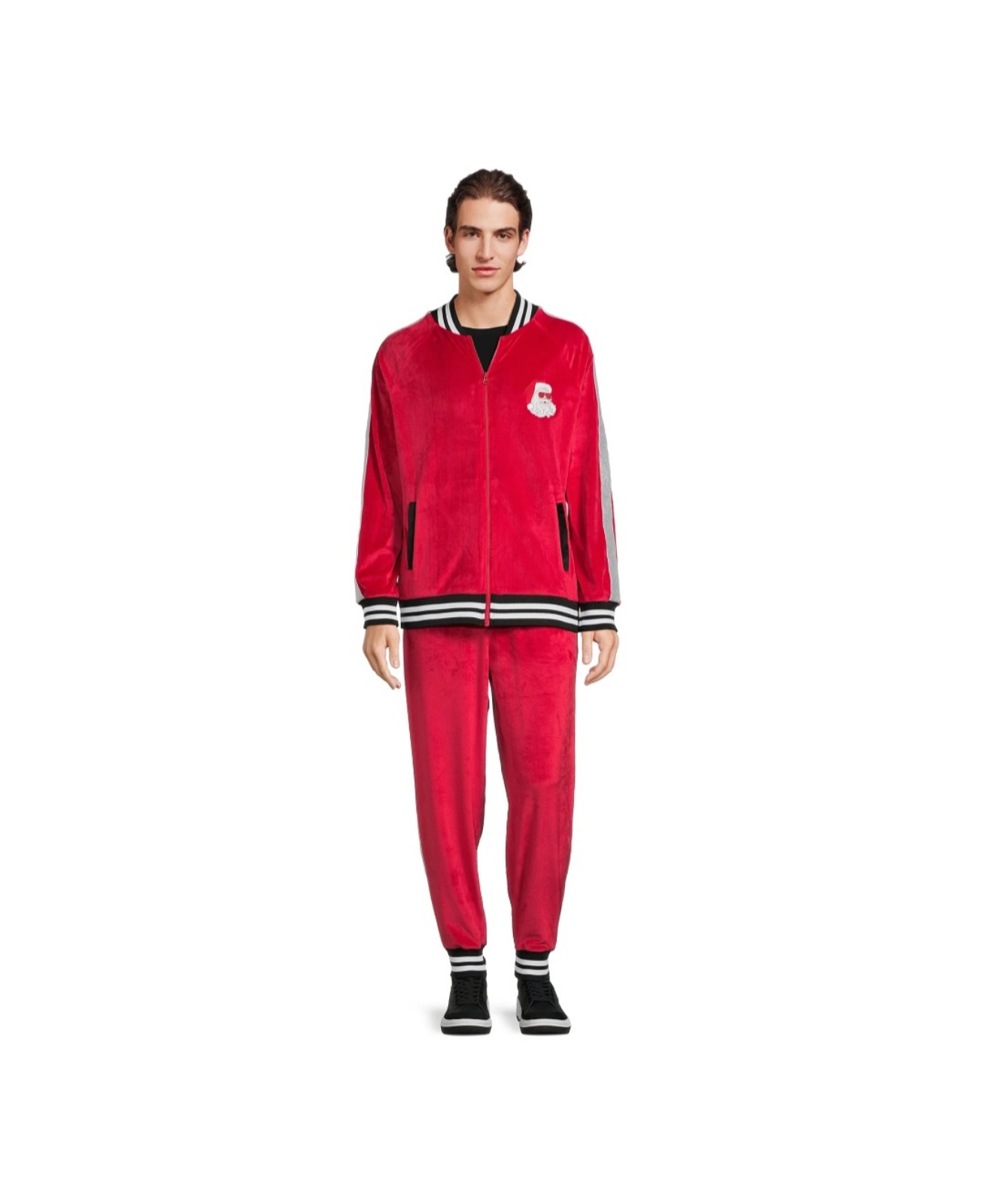 Jolly Knits Men's Velour Christmas Tracksuit Set, 2-Piece, Size XL. (Z)