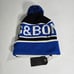 Rag & Bone Matthew Pom Pom Beanie Winter Hat Blue OSFT 100% Merino Wool NWT