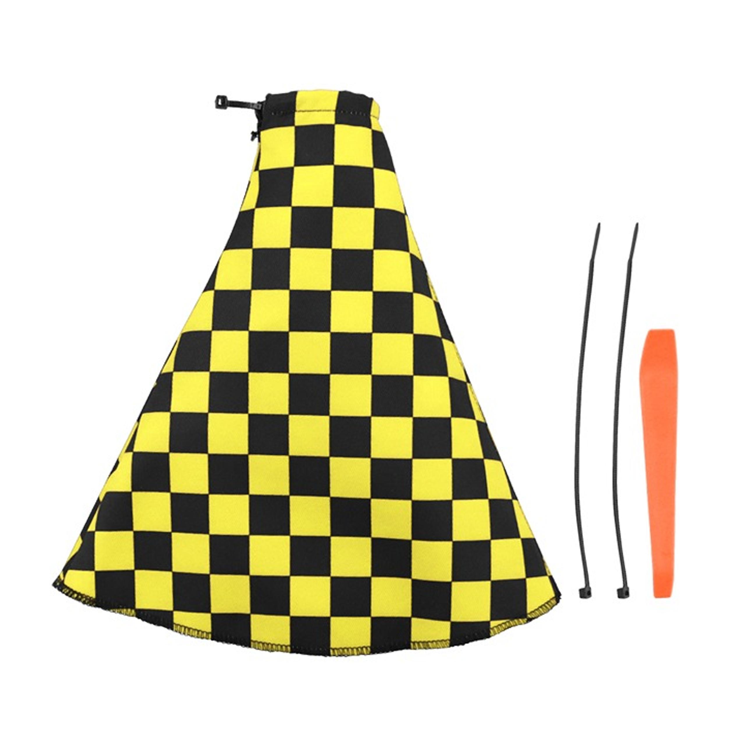 Brand New Universal Checkered Yellow Black Fabric Gear Manuel Shift Boot Cover