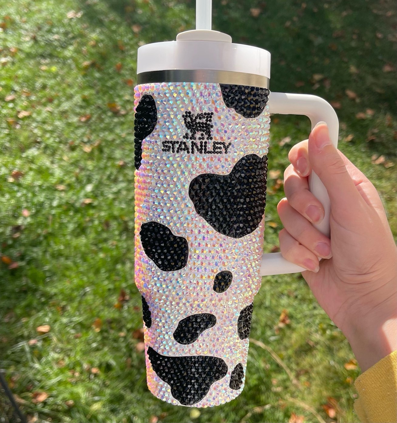 Stanley cow print tumbler