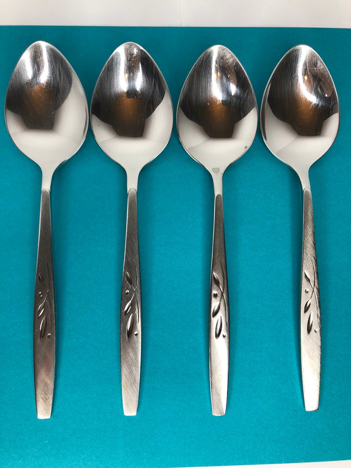 Oneida Cube Mark Oval Soupspoons 4 Will O Wisp
