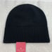 Kate Spade grosgrain bow beanie Black with gold spade & bow OS stretch New NWT
