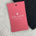 Kate Spade grosgrain bow beanie Black with gold spade & bow OS stretch New NWT
