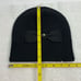 Kate Spade grosgrain bow beanie Black with gold spade & bow OS stretch New NWT