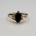 14k Marquise Onyx & 2 Diamonds Ladies Yellow Gold Ring Size 6.5