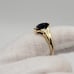 14k Marquise Onyx & 2 Diamonds Ladies Yellow Gold Ring Size 6.5