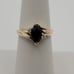 14k Marquise Onyx & 2 Diamonds Ladies Yellow Gold Ring Size 6.5