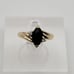 14k Marquise Onyx & 2 Diamonds Ladies Yellow Gold Ring Size 6.5