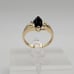 14k Marquise Onyx & 2 Diamonds Ladies Yellow Gold Ring Size 6.5