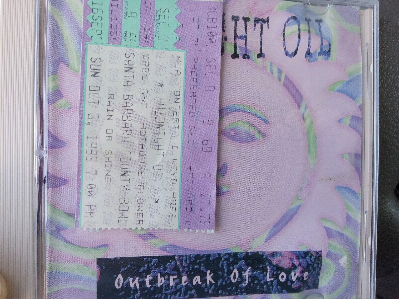 Signed Midnight Oil 1993 outbreak of love Concert CD with Concert Ticket