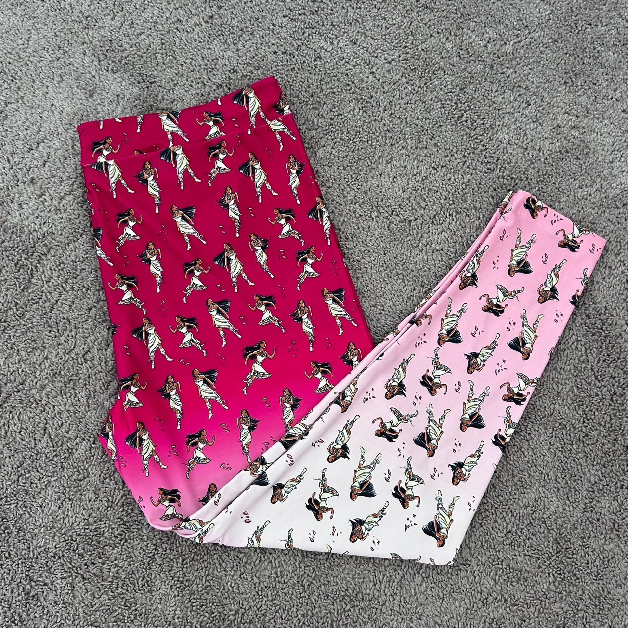 Plus Size Disney Parks Pocahontas Pink Ombré Leggings Pants Size XXL