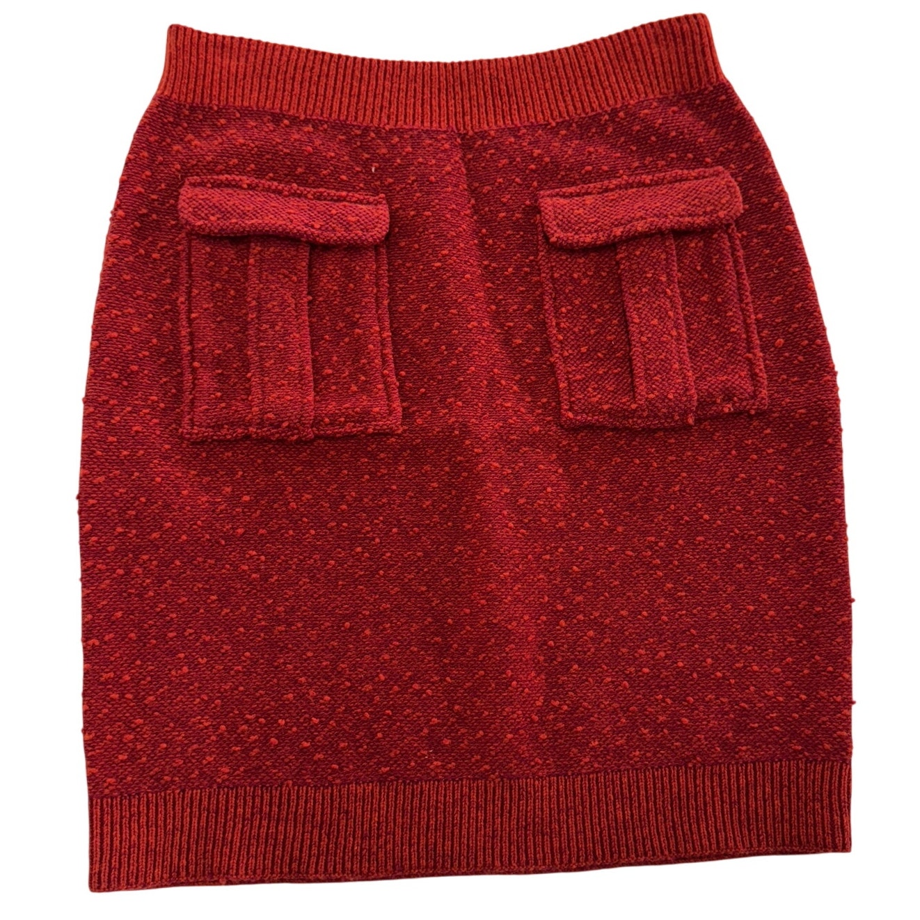 Moth Skirt Womens 4 Red Knit Mini Cargo Pocket Front Wool Blend