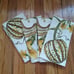 Williams Sonoma 4 pc set Botanical Pumpkin and Gourd Print Napkins White Green