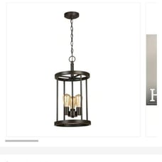 Hampton Bay Moreland 3--Light Bronze Pendant