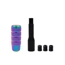 BRAND NEW UNIVERSAL Neo Chrome Frosted Manuel Stick Shift Knob & Extender