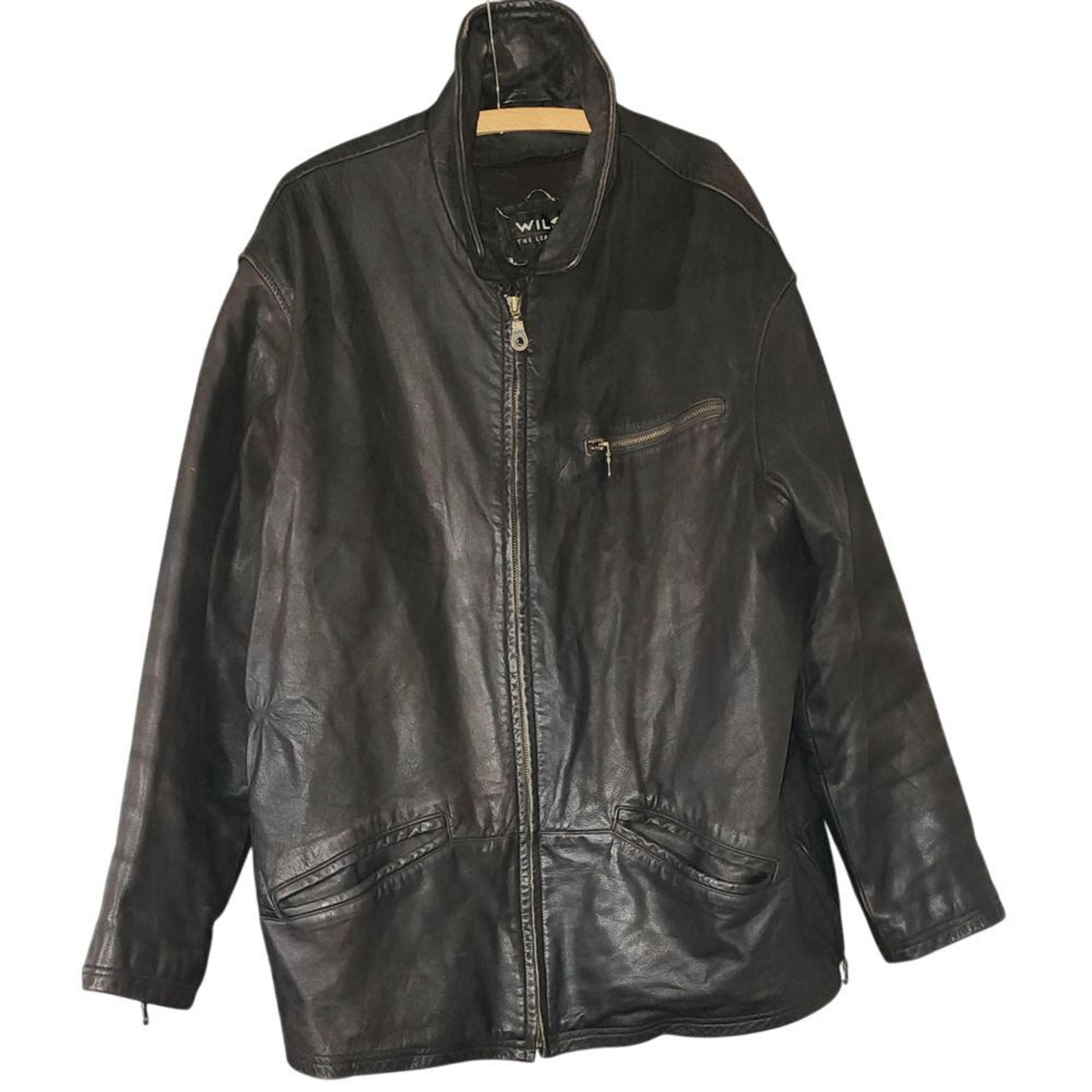 VTG Wilsons Leather Experts Men's Brown Leather Jacket XL Zip