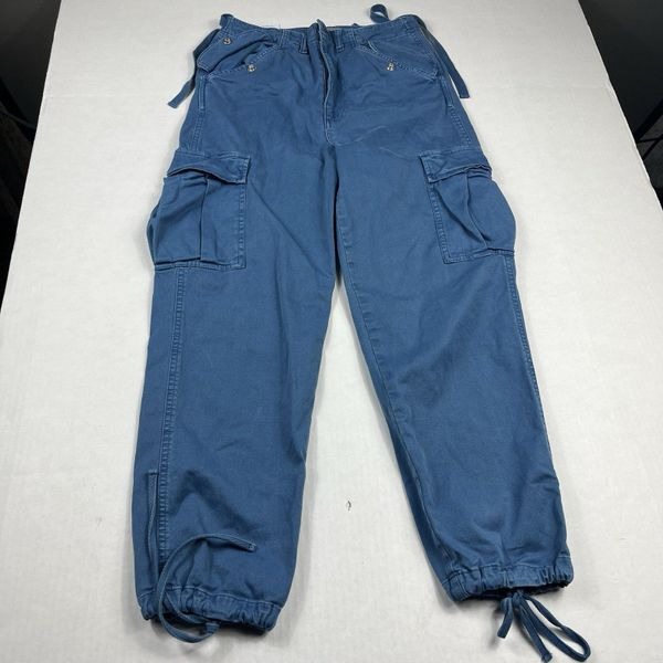 Boyish By HER Kai Cargo Utility Pants Blue Y2K Casual Workwear Military 26 2
