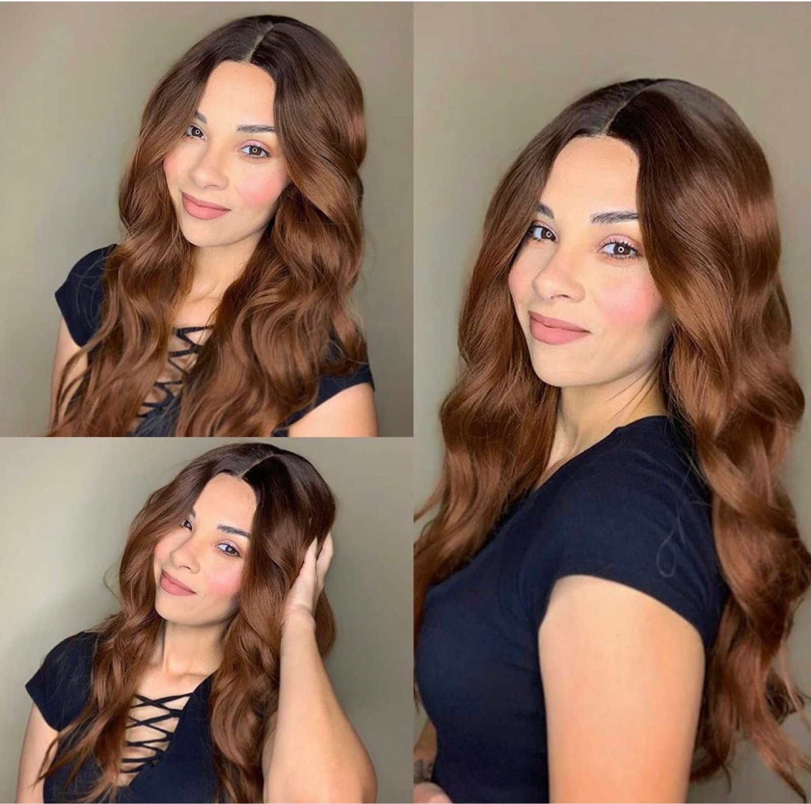 Lace front light brown wave wig..