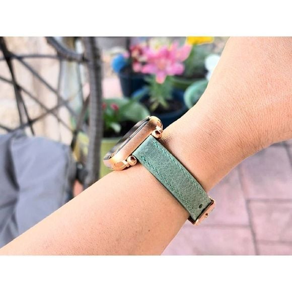 Premium Leather Apple Watch Band Straps Green Sage