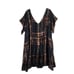 NEW Free People Barcelona plaid Mini Dress Size L metallic black