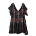 NEW Free People Barcelona plaid Mini Dress Size L metallic black
