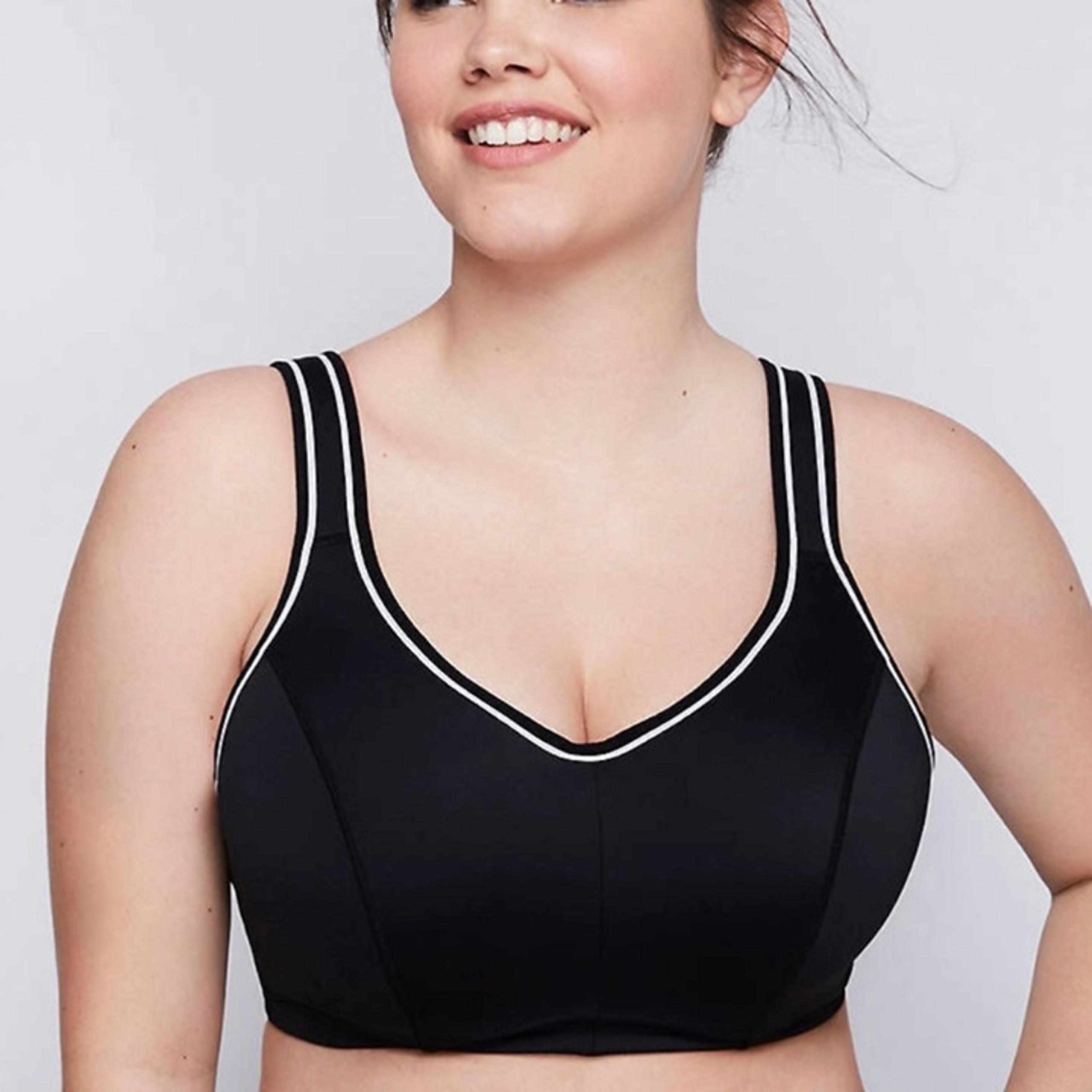 Lane Bryant Womens Black LIVI Active High-Impact Molded Underwire Sports Bra 42D