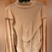 ZARA Crochet Tonal Ruffle Long Bell Sleeves Knit Sweater in Cream Size Large