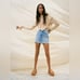 ZARA Crochet Tonal Ruffle Long Bell Sleeves Knit Sweater in Cream Size Large