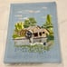 ✧ Vintage Crewel Artwork Water Wheel Mill Wall Hanging Decor 16x12” ✧