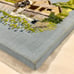 ✧ Vintage Crewel Artwork Water Wheel Mill Wall Hanging Decor 16x12” ✧